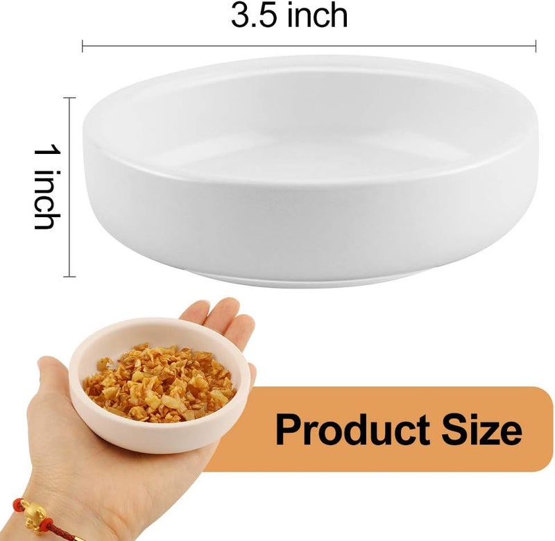 Cyimi 3.5" Ceramic Soy Dipping Dishes Set of 4 - Small Porcelain Seasoning Bowls, Multipurpose Single Color White Side Sauce Dinnerware for Serving - Image 3
